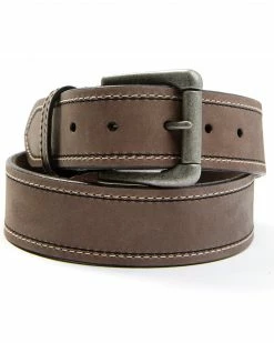 Hawx Men's Contrast Stitch Basic Belt Dark Brown