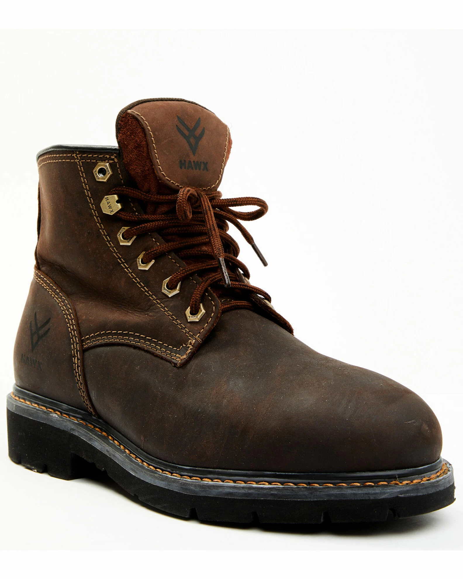 Hawx Men's Oily Crazy Horse Full Grain Lace-Up 6" Work Boot - Round Toe 3 Hawx Men's Oily Crazy Horse Full Grain Lace-Up 6" Work Boot - Round Toe
