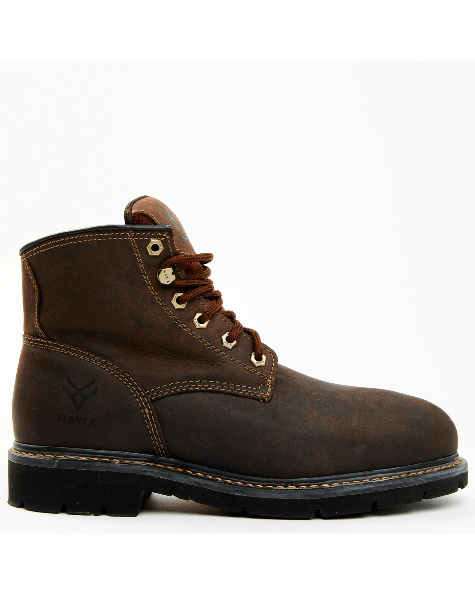 Hawx Men's Oily Crazy Horse Full Grain Lace-Up 6" Work Boot - Round Toe 4 Hawx Men's Oily Crazy Horse Full Grain Lace-Up 6" Work Boot - Round Toe - Image 2
