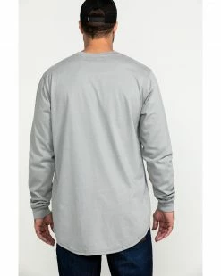 Hawx Men's FR Long Sleeve Pocket Henley Work Shirt  Medium Grey -Hawx Shop 2000365435 030 P2