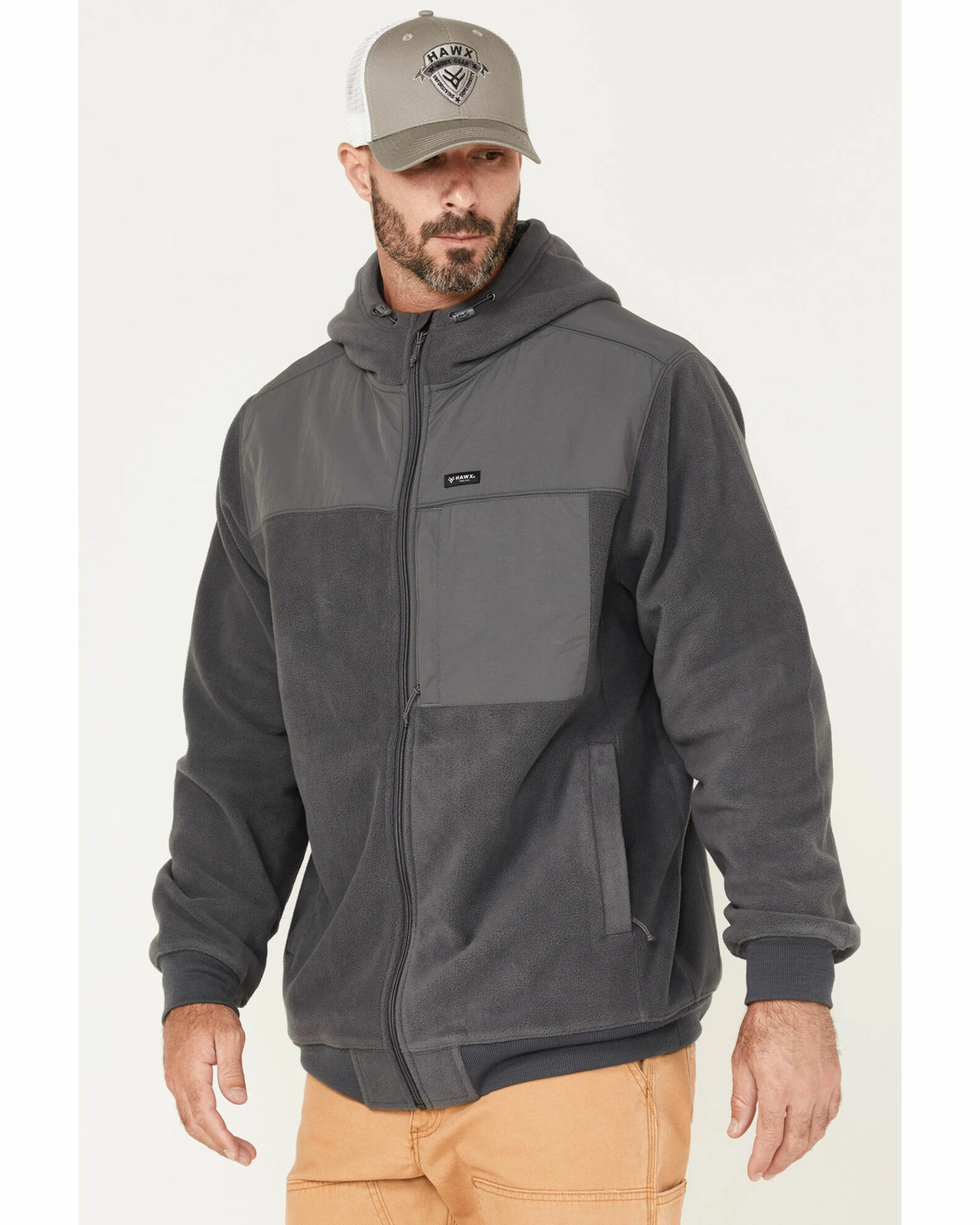 Hawx Men's Polar Fleece Jacket Charcoal 4 Hawx Men's Polar Fleece Jacket Charcoal - Image 2