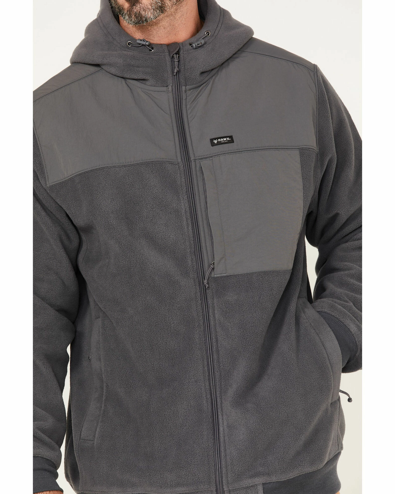Hawx Men's Polar Fleece Jacket Charcoal 5 Hawx Men's Polar Fleece Jacket Charcoal - Image 3