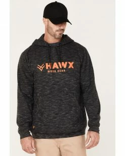 Hawx Men's Graphic Slub Pullover Hooded Work Sweatshirt Black