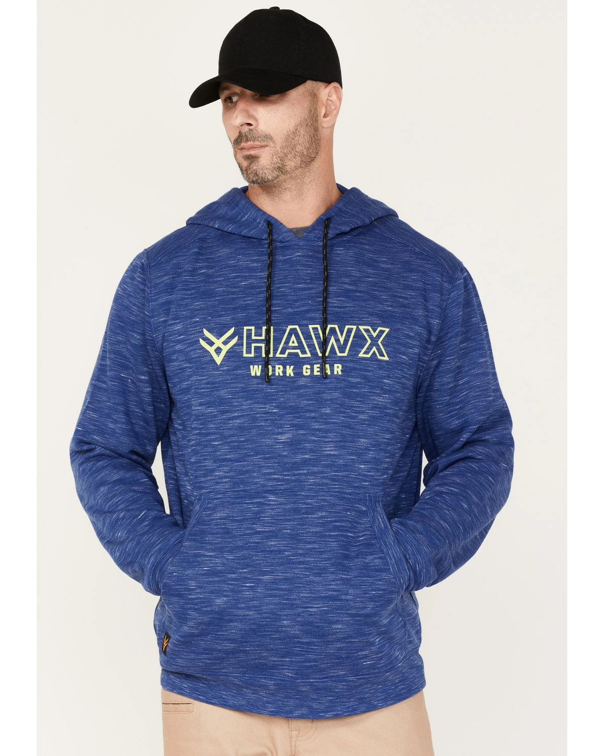 Hawx Men's Graphic Slub Pullover Hooded Work Sweatshirt Bright Blue 7 Hawx Men's Graphic Slub Pullover Hooded Work Sweatshirt Bright Blue - Image 5
