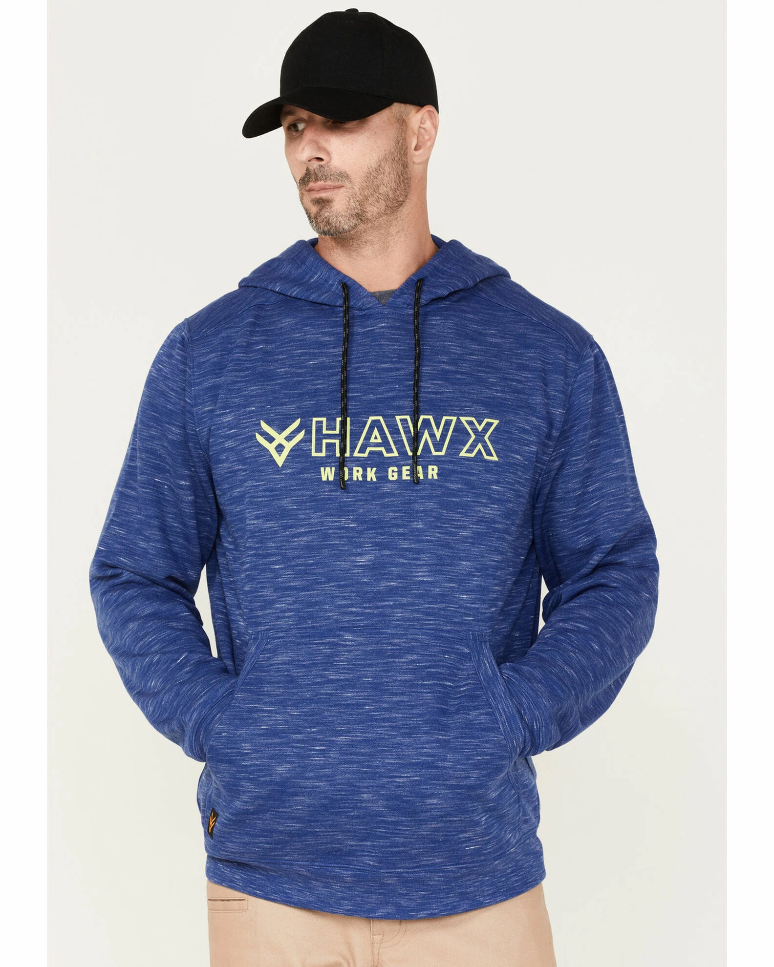 Hawx Men's Graphic Slub Pullover Hooded Work Sweatshirt Bright Blue 3 Hawx Men's Graphic Slub Pullover Hooded Work Sweatshirt Bright Blue