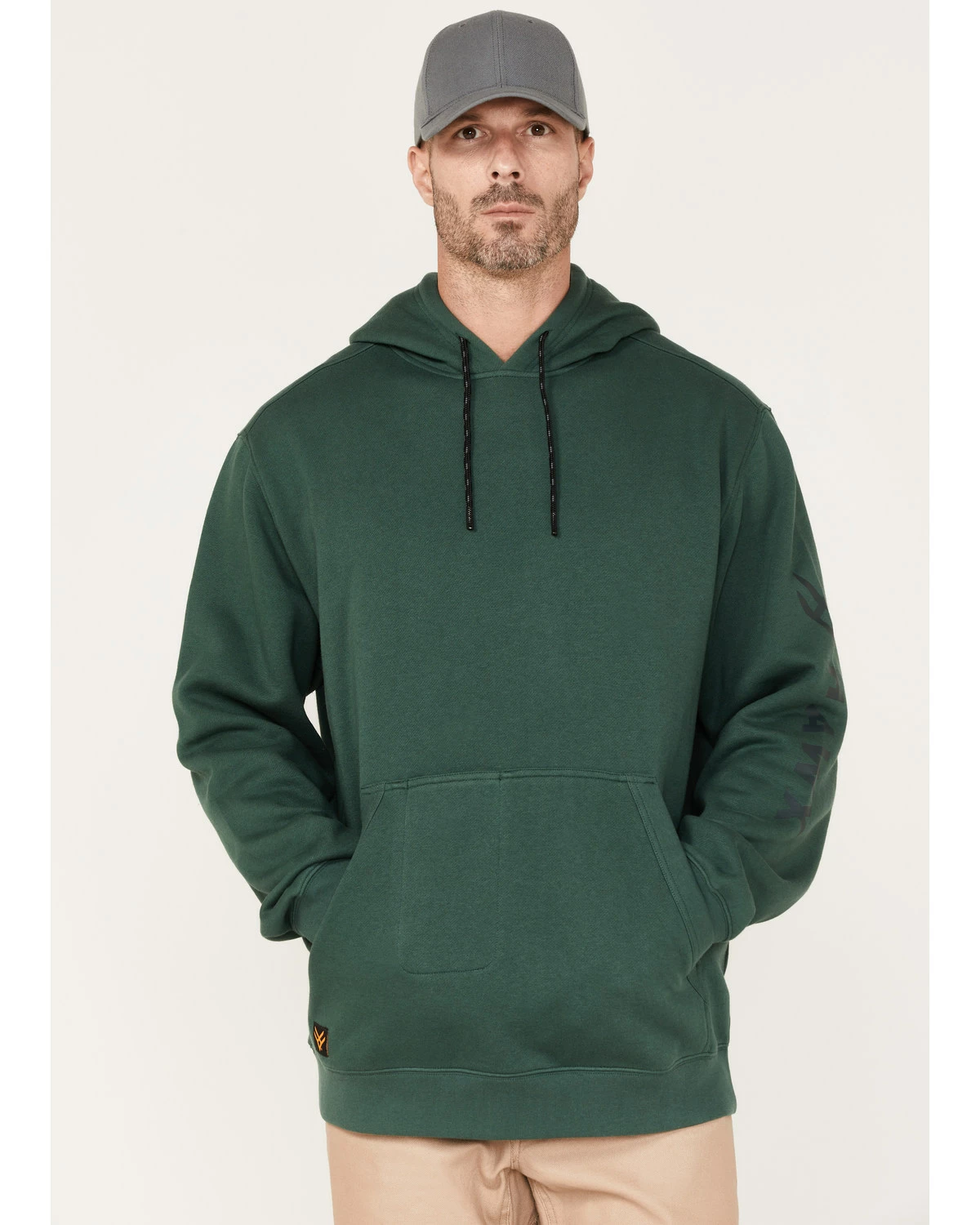 Hawx Men's Primo Logo Graphic Fleece Hooded Work Sweatshirt Dark Green 7 Hawx Men's Primo Logo Graphic Fleece Hooded Work Sweatshirt Dark Green - Image 5