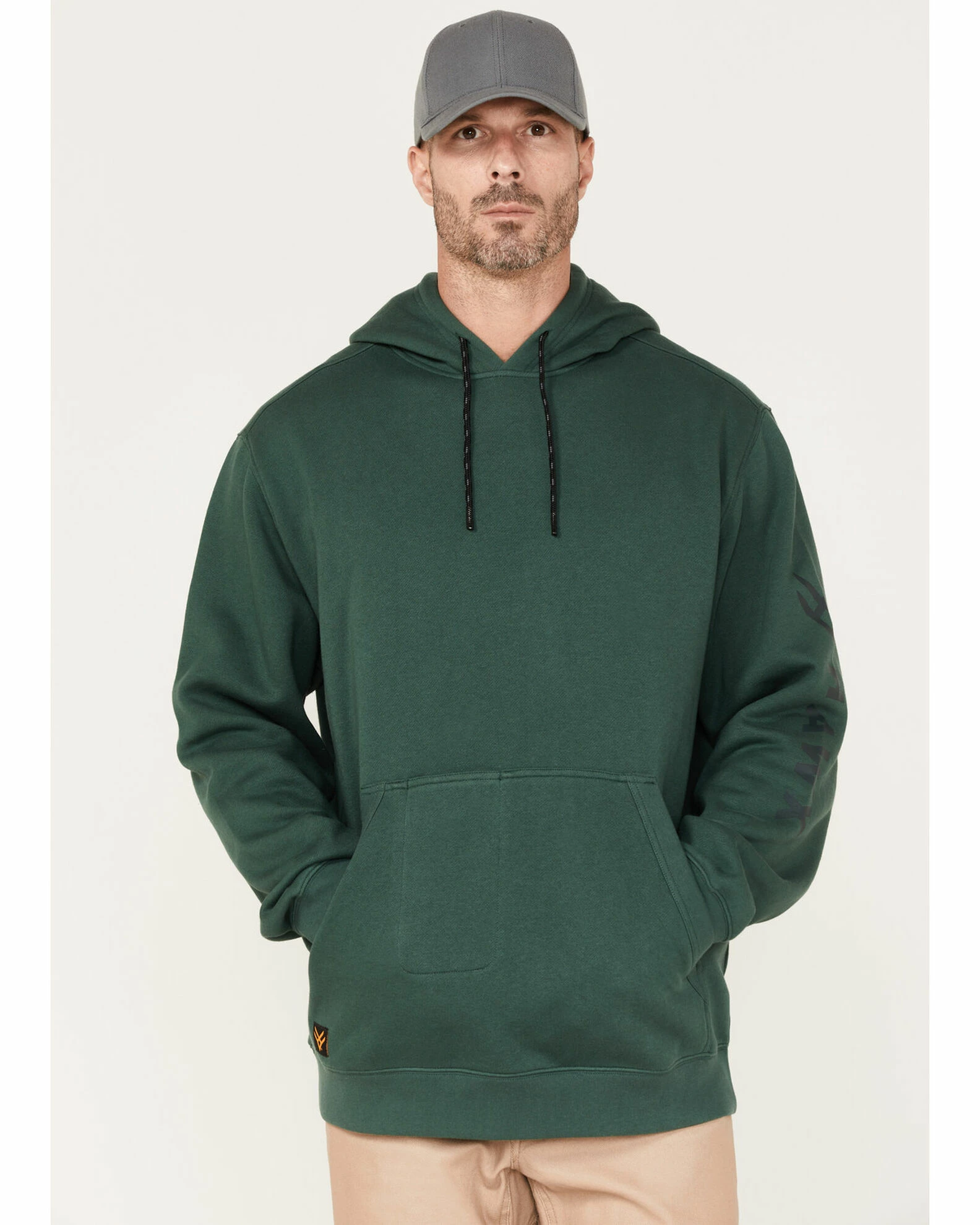 Hawx Men's Primo Logo Graphic Fleece Hooded Work Sweatshirt Dark Green 3 Hawx Men's Primo Logo Graphic Fleece Hooded Work Sweatshirt Dark Green