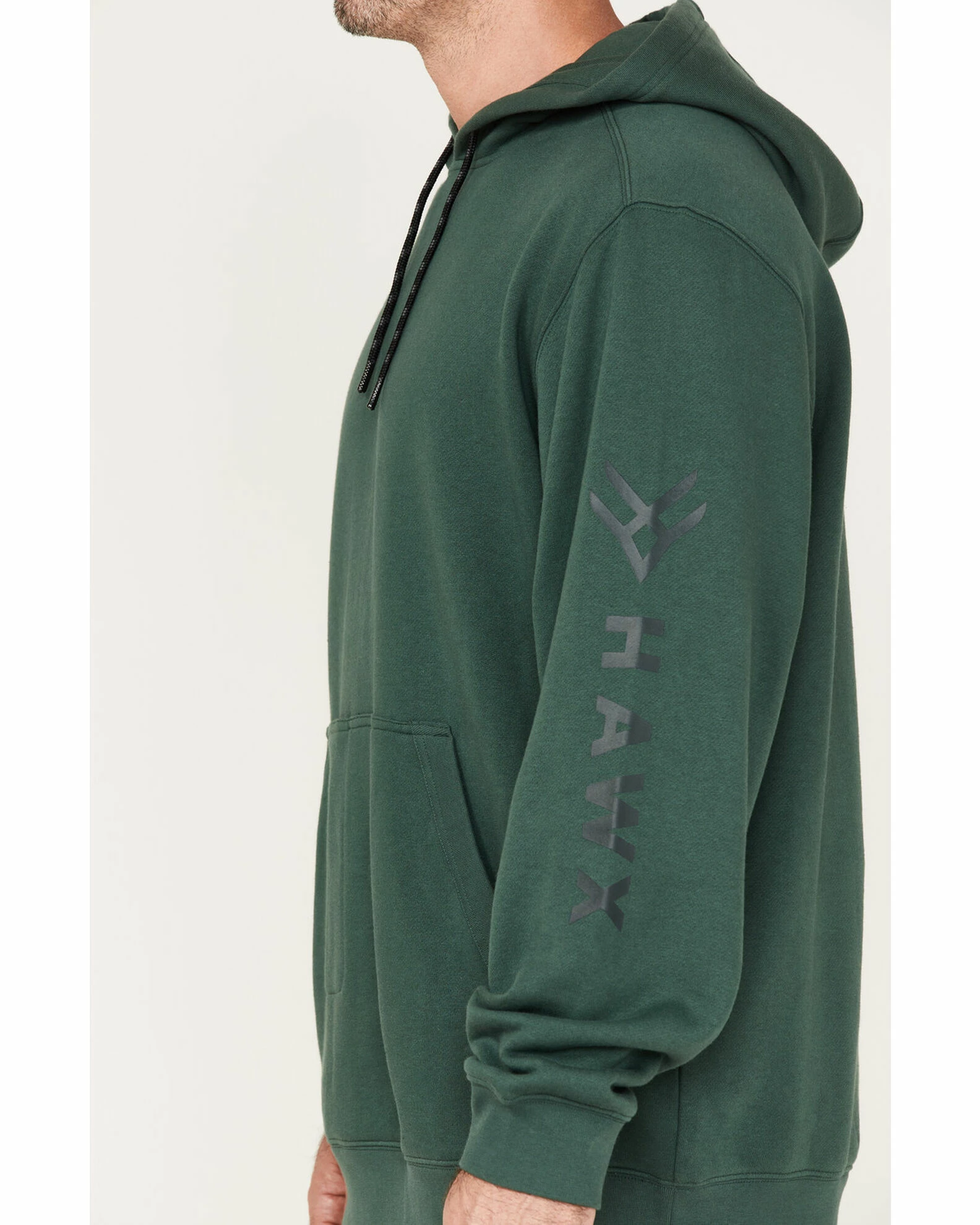 Hawx Men's Primo Logo Graphic Fleece Hooded Work Sweatshirt Dark Green 5 Hawx Men's Primo Logo Graphic Fleece Hooded Work Sweatshirt Dark Green - Image 3