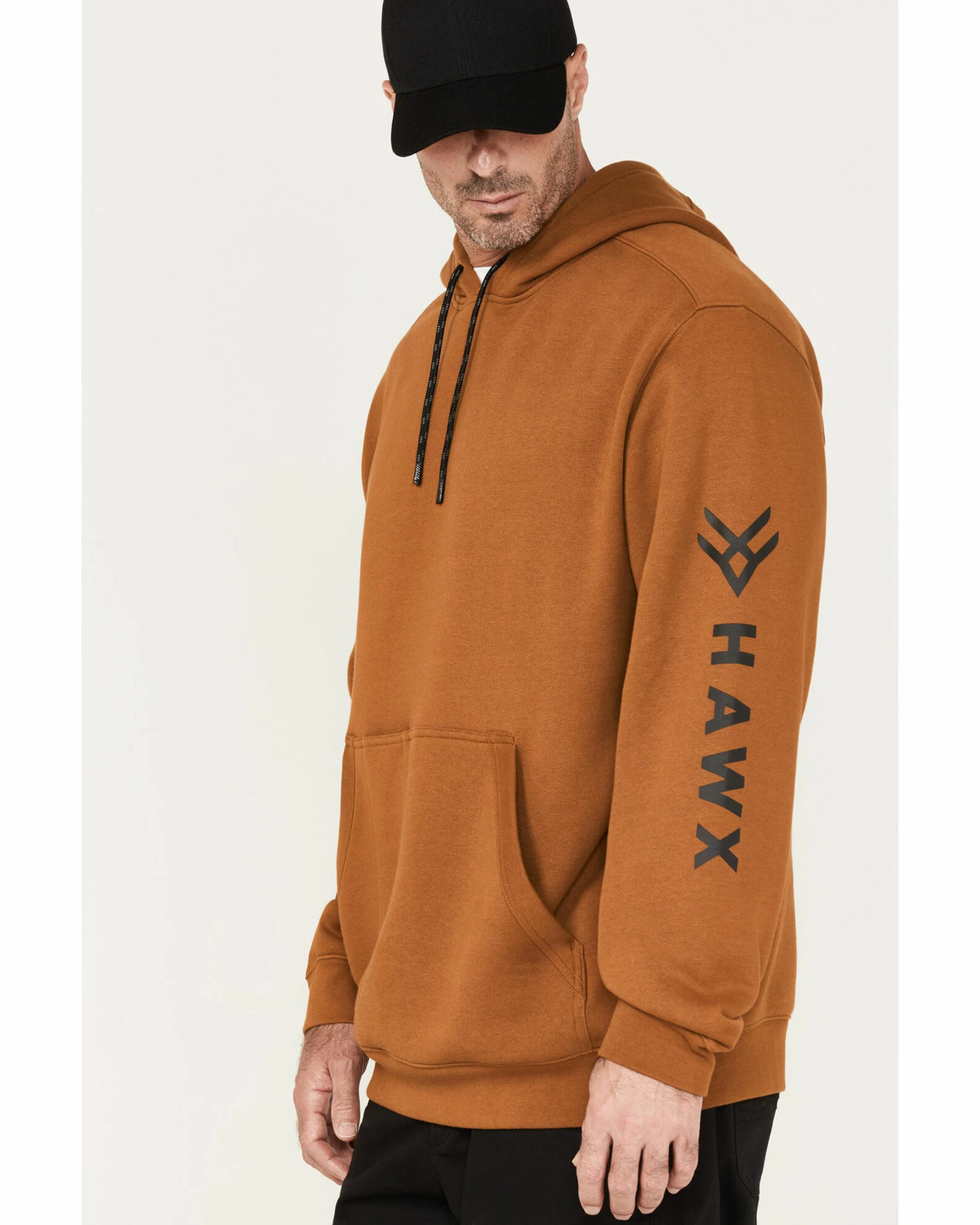 Hawx Men's Primo Logo Graphic Fleece Hooded Work Sweatshirt Rust Copper 4 Hawx Men's Primo Logo Graphic Fleece Hooded Work Sweatshirt Rust Copper - Image 2