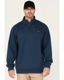 Hawx Men's 1/4 Zip Fleece Pullover Sweatshirt Dark Blue