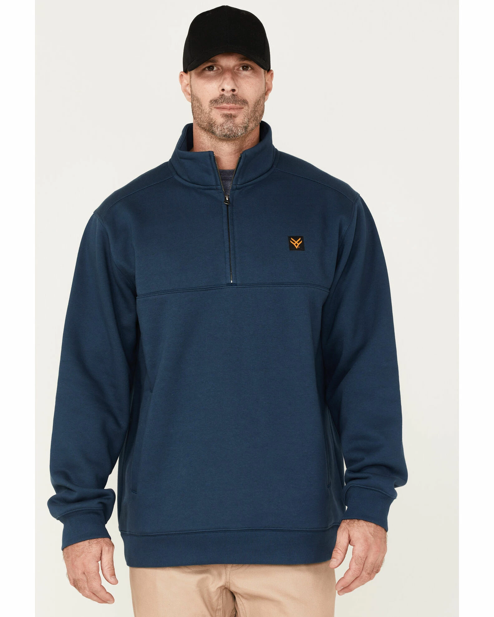 Hawx Men's 1/4 Zip Fleece Pullover Sweatshirt Dark Blue 2 Hawx Men's 1/4 Zip Fleece Pullover Sweatshirt Dark Blue