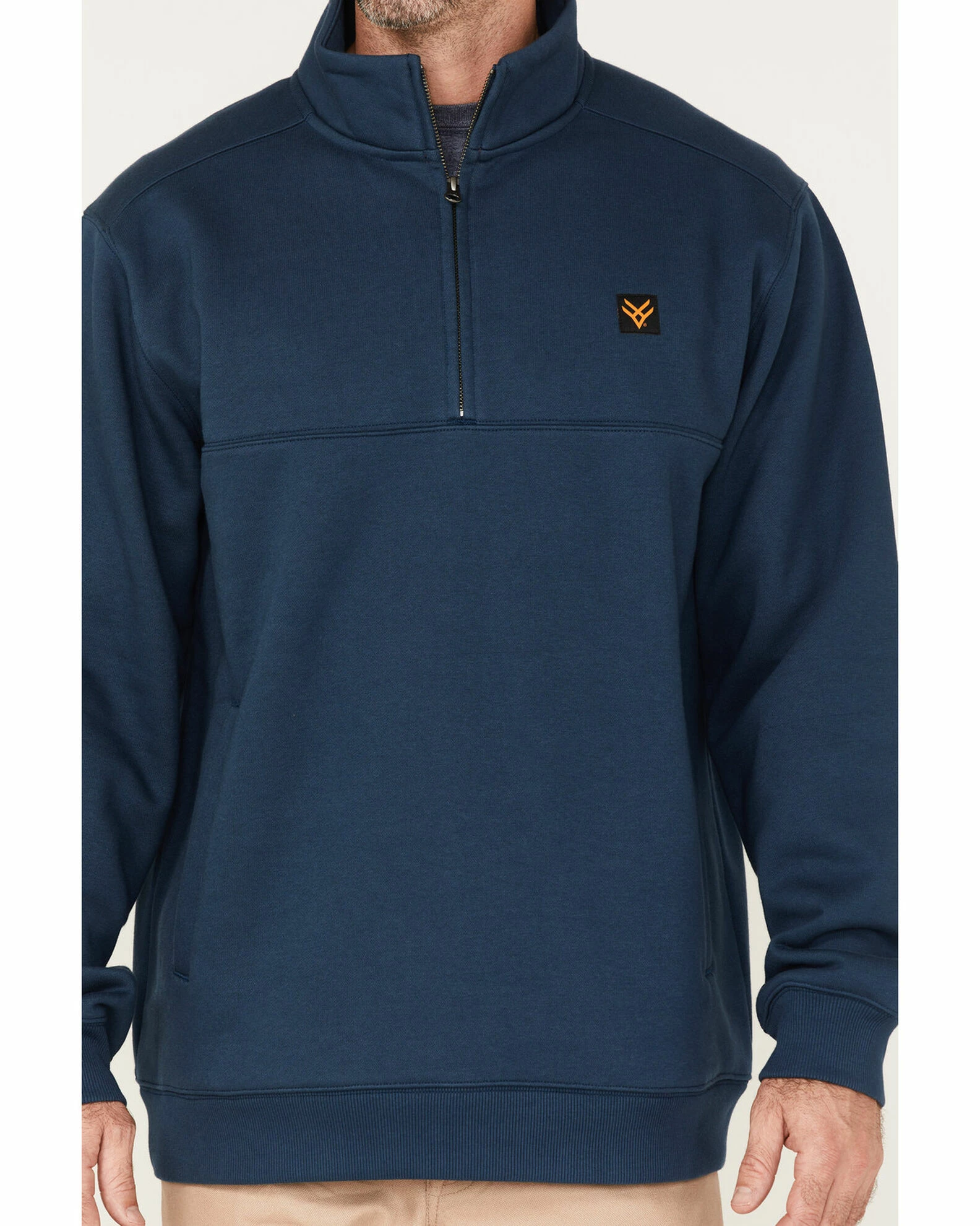 Hawx Men's 1/4 Zip Fleece Pullover Sweatshirt Dark Blue 4 Hawx Men's 1/4 Zip Fleece Pullover Sweatshirt Dark Blue - Image 3