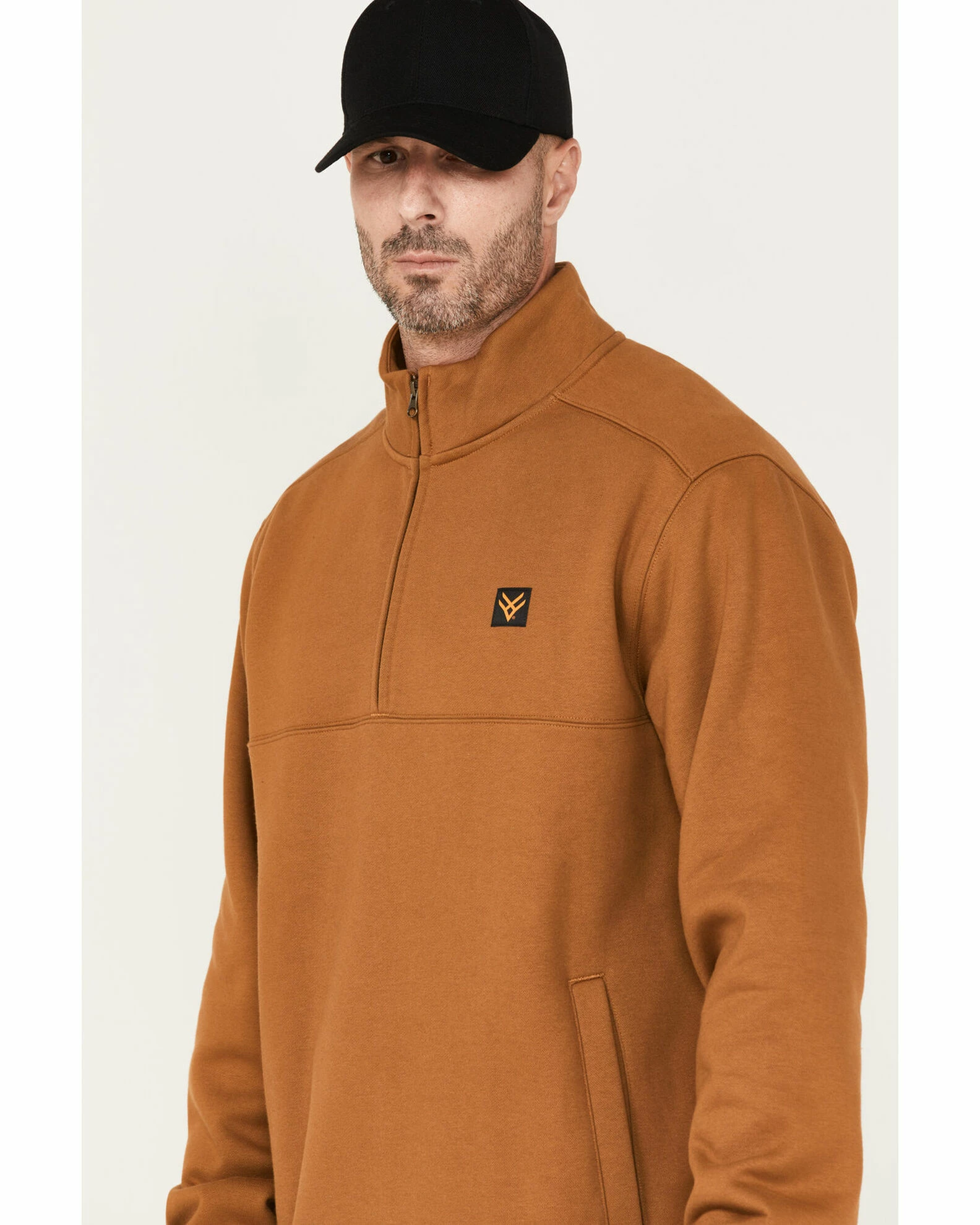 Hawx Men's 1/4 Zip Fleece Pullover Sweatshirt Rust Copper 4 Hawx Men's 1/4 Zip Fleece Pullover Sweatshirt Rust Copper - Image 2