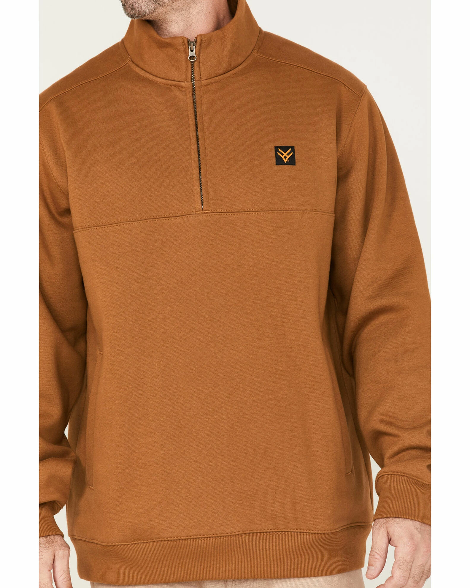 Hawx Men's 1/4 Zip Fleece Pullover Sweatshirt Rust Copper 5 Hawx Men's 1/4 Zip Fleece Pullover Sweatshirt Rust Copper - Image 3