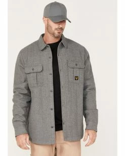Hawx Men's Channel Quilted Flannel Button-Down Shirt Jacket - Big &Â Tall Grey