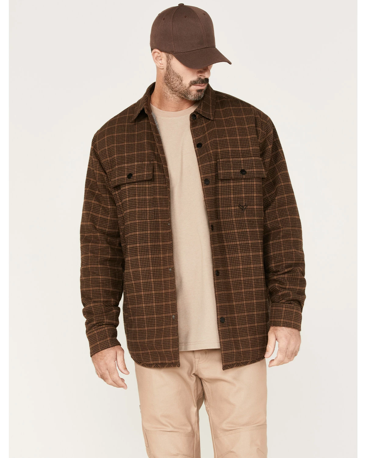 Hawx Men's Sherpa Lined Shirt Jacket Pecan 7 Hawx Men's Sherpa Lined Shirt Jacket Pecan - Image 5