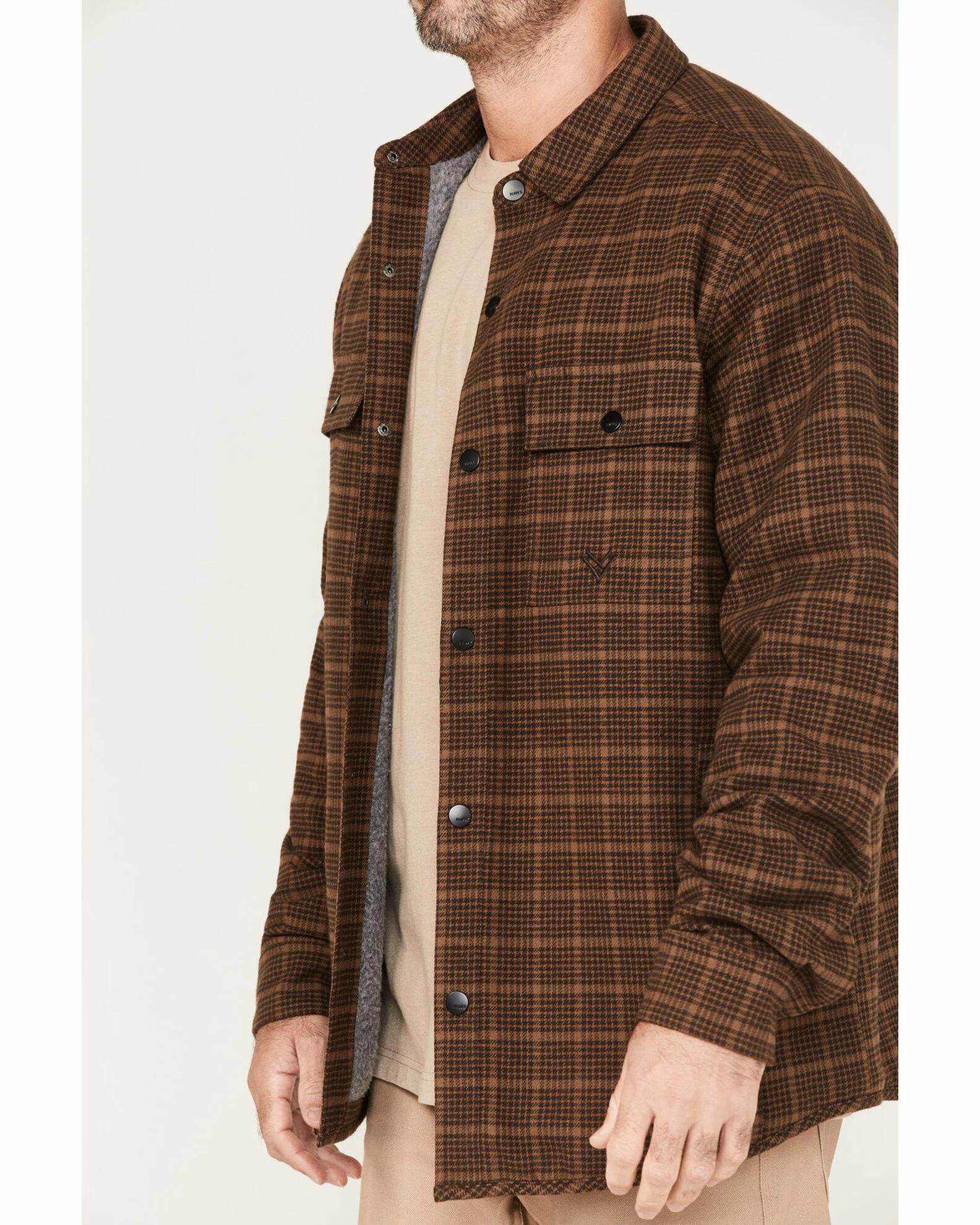 Hawx Men's Sherpa Lined Shirt Jacket Pecan 4 Hawx Men's Sherpa Lined Shirt Jacket Pecan - Image 2