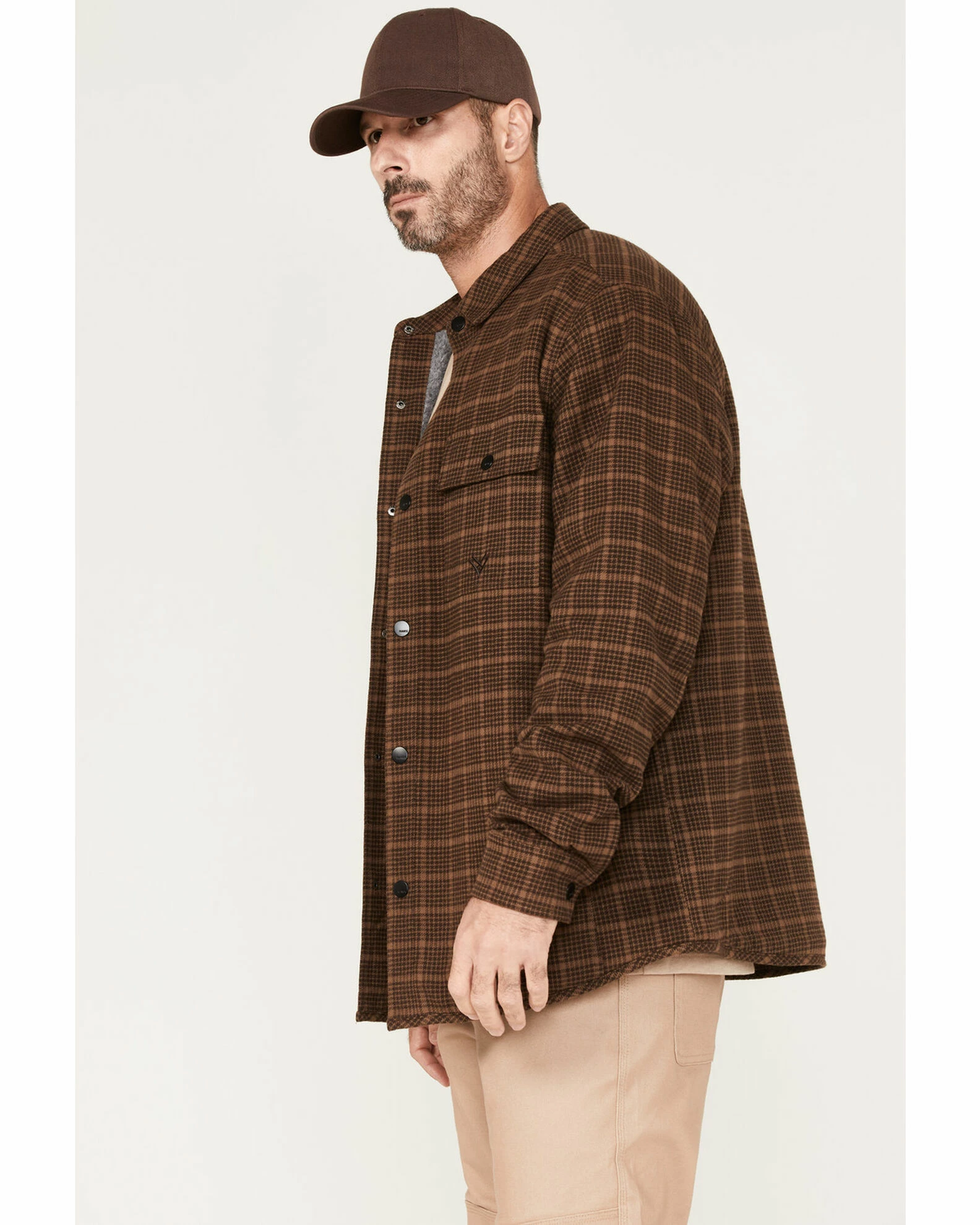 Hawx Men's Sherpa Lined Shirt Jacket Pecan 5 Hawx Men's Sherpa Lined Shirt Jacket Pecan - Image 3