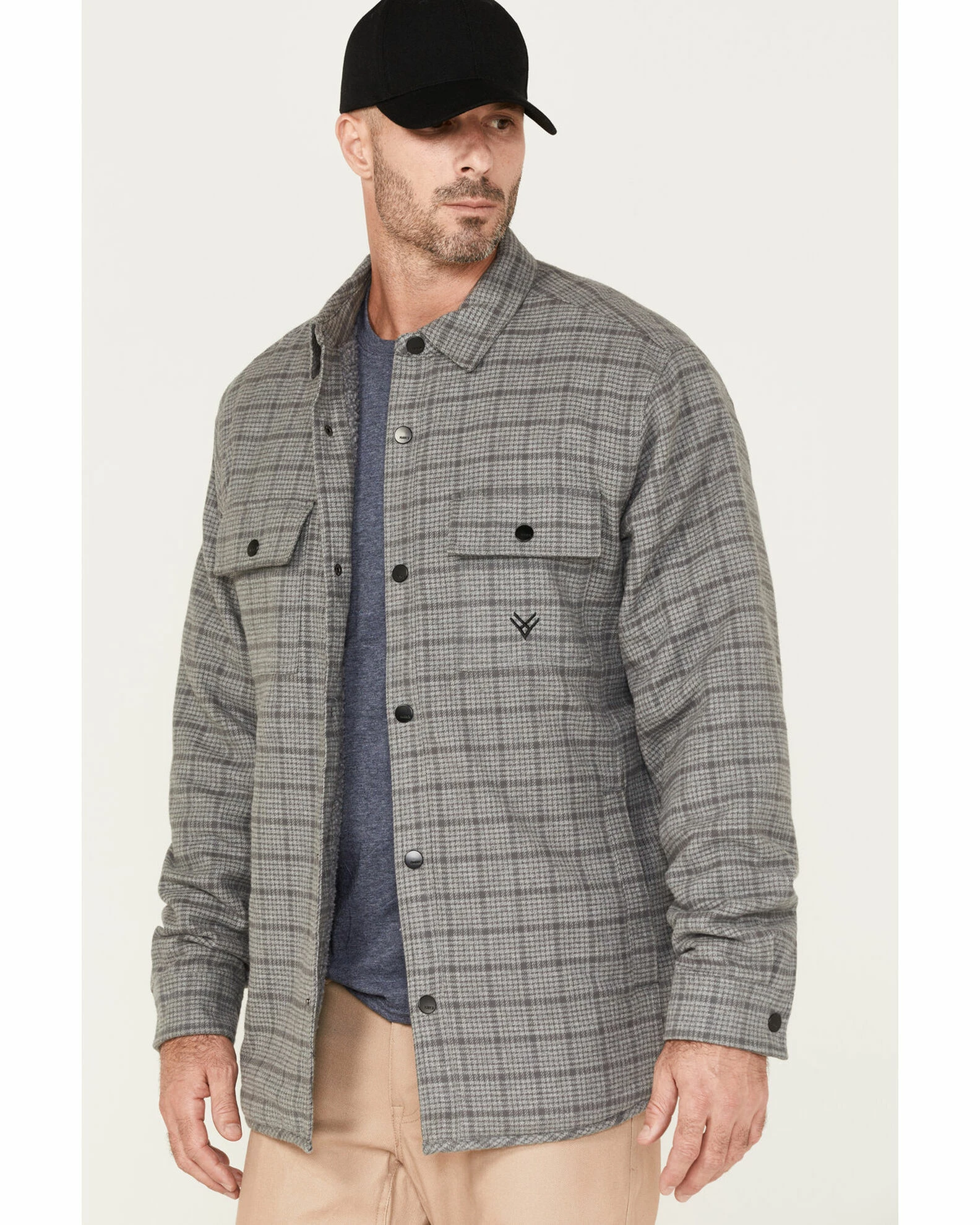 Hawx Men's Sherpa Lined Shirt Jacket Charcoal 4 Hawx Men's Sherpa Lined Shirt Jacket Charcoal - Image 2