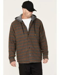 Hawx Men's Insulated Hooded Shirt Jacket Brown