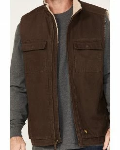 Hawx Men's Weathered Sherpa Lined Work Vest Dark Brown 9 Hawx Men's Weathered Sherpa Lined Work Vest Dark Brown -Hawx Shop 2000373751 201 P3