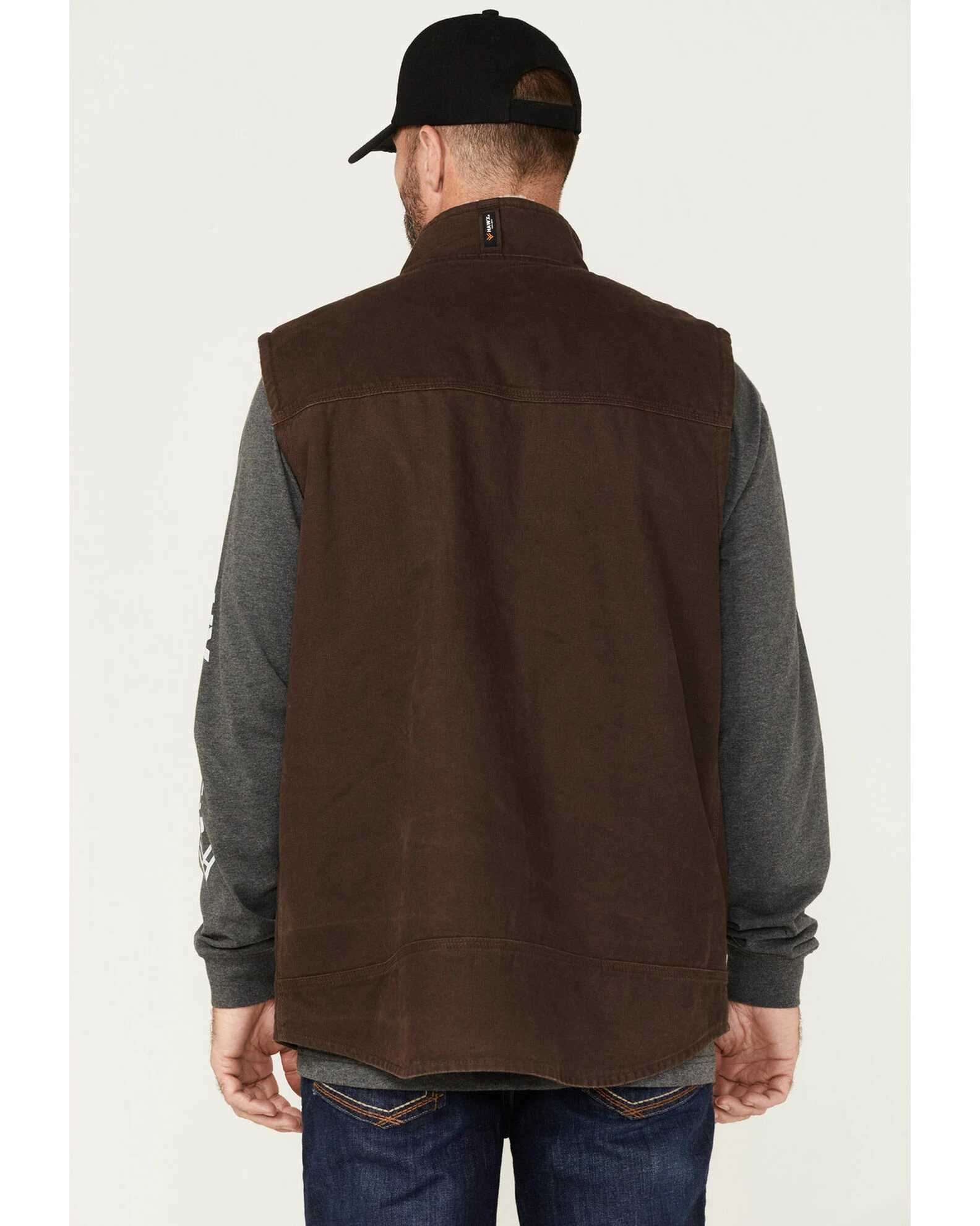 Hawx Men's Weathered Sherpa Lined Work Vest Dark Brown 6 Hawx Men's Weathered Sherpa Lined Work Vest Dark Brown - Image 4