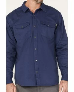 Hawx Men's Twill Western Snap Work Shirt Dark Blue 9 Hawx Men's Twill Western Snap Work Shirt Dark Blue -Hawx Shop 2000373791 401 P3
