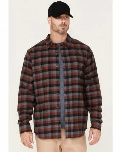 Hawx Men's Checker Long Sleeve Button-Down Flannel Burgundy