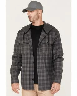 Hawx Men's Roberson Long Sleeve Hooded Flannel Charcoal -Hawx Shop 2000373795 022 P1 1