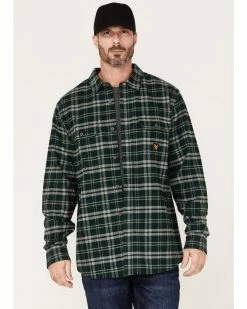 Hawx Men's Plaid Long Sleeve Button-Down Flannel Work Shirt  Green -Hawx Shop 2000373796 300 P1 1
